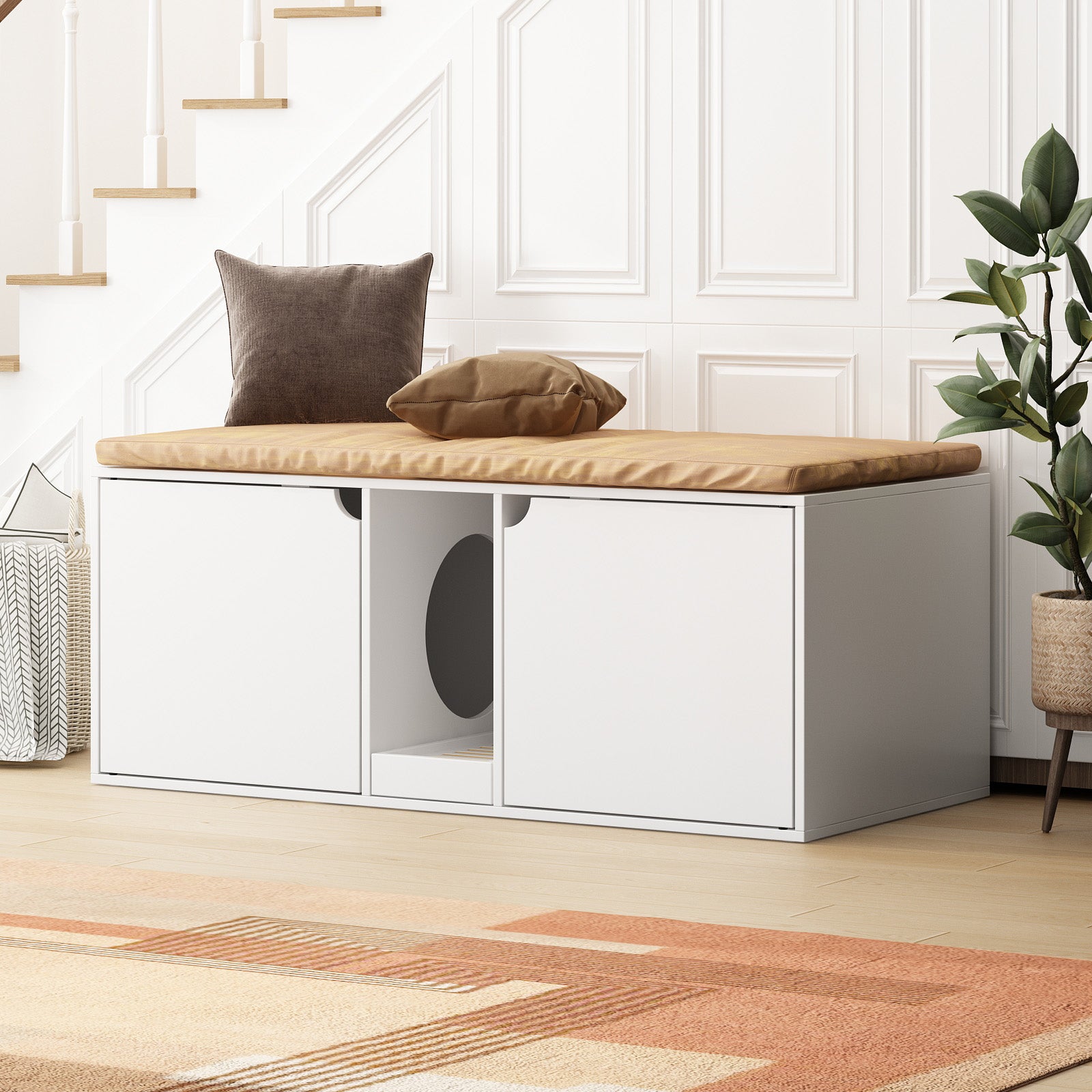 Tucker Murphy Pet™ Cat Litter Box Enclosure Furniture With Litter Catcher &  Reviews