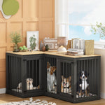 Large Corner Dog Crate Furniture for 2 Dogs-150151