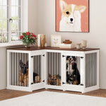 Large Corner Dog Crate Furniture for 2 Dogs-150151